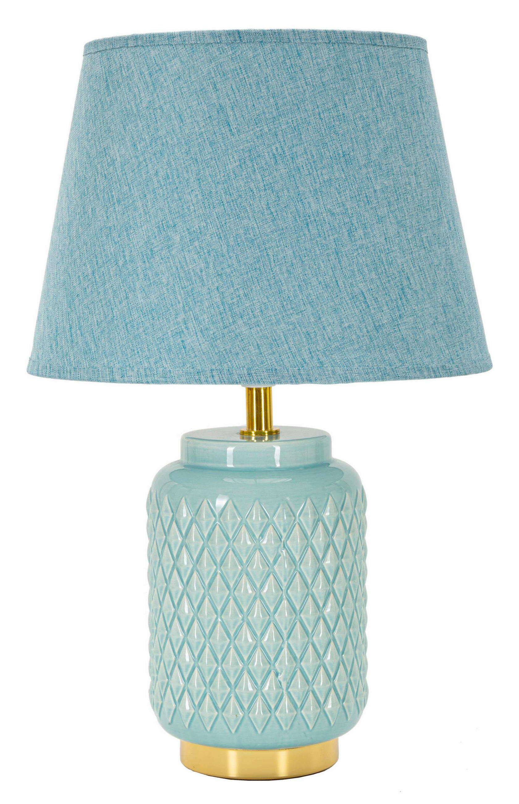 TISCHLEUCHTE  - Hellblau, Basics, Keramik/Textil (28/44/28cm)