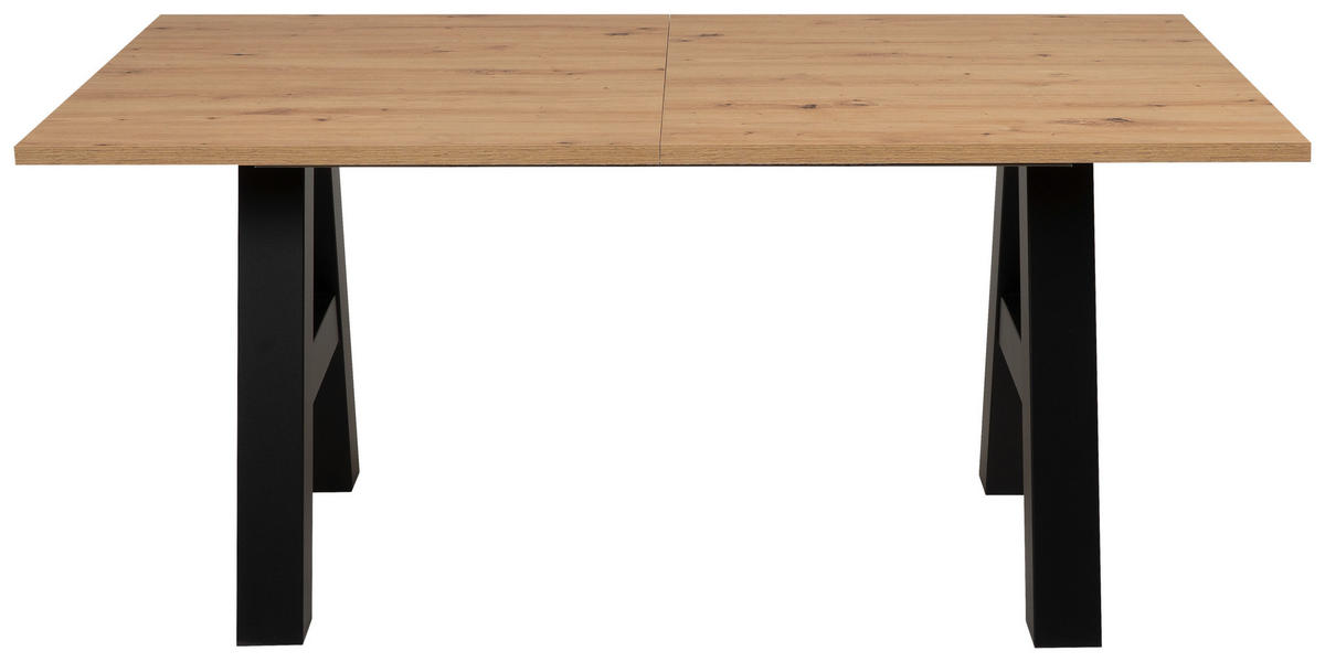 ESSTISCH Schwarz, Eiche Artisan rechteckig  ausziehbar  - Schwarz/Eiche Artisan, Design, Holzwerkstoff (157/90/75cm) - MID.YOU