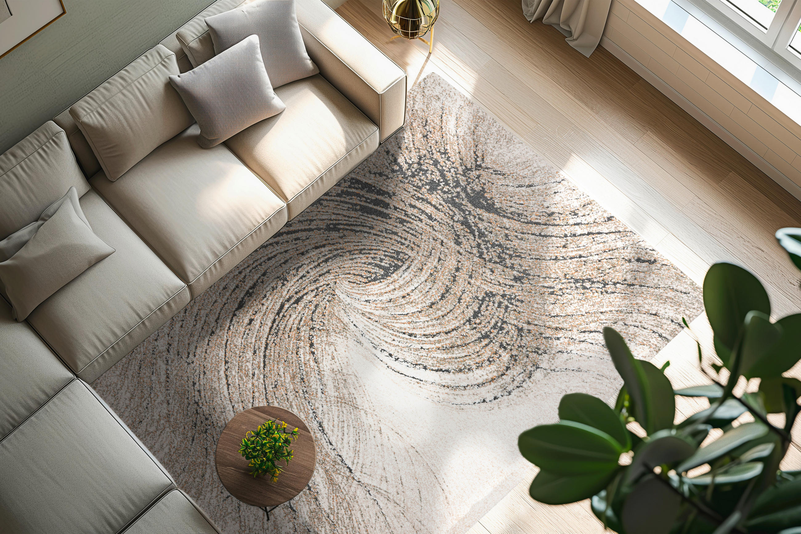 COVOR ȚESUT MY BOLOGNA  - verde/gri, Design, plastic/textil (140/200cm) - Obsession