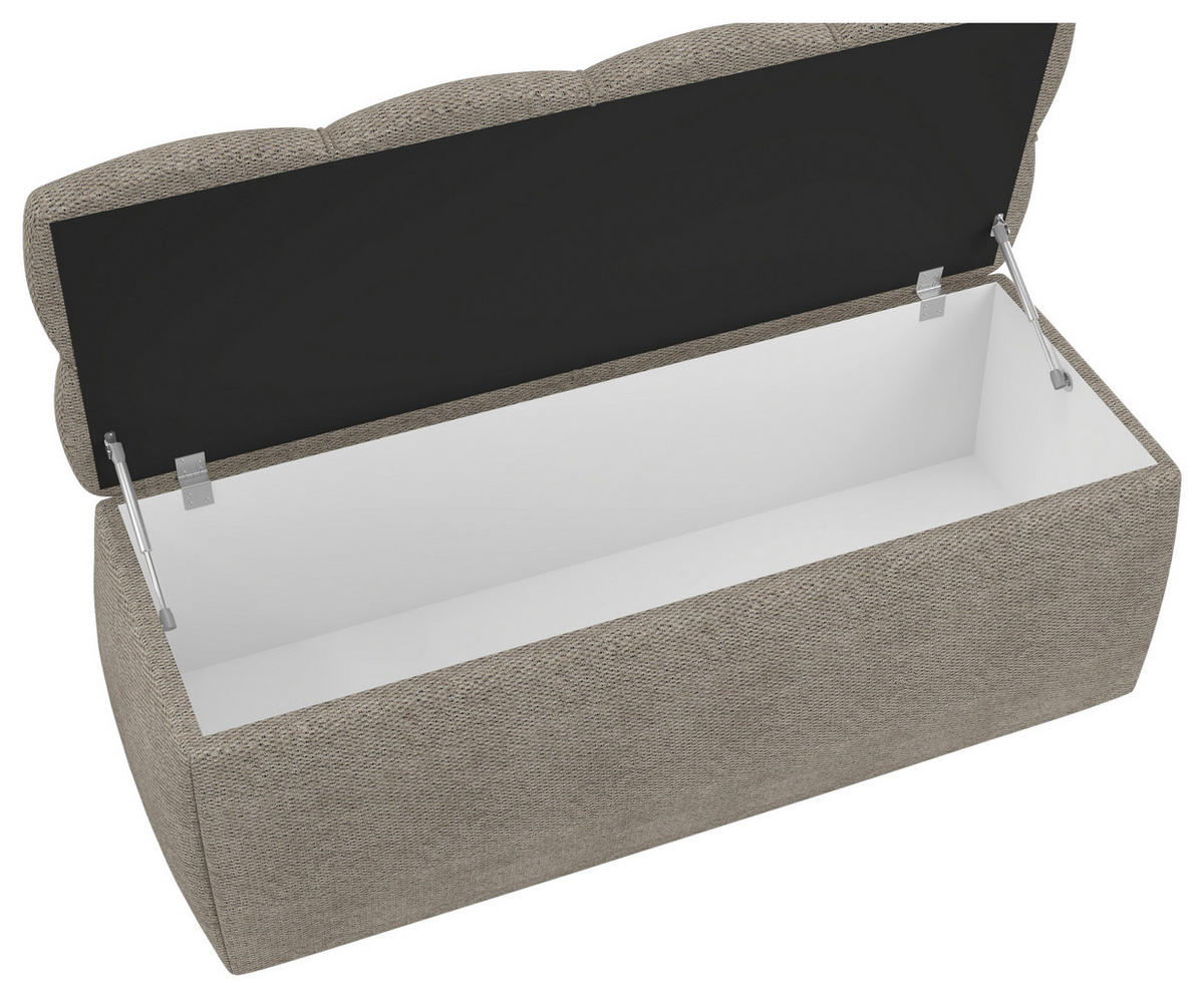 BETTBANK Bouclé Sandfarben  - Sandfarben/Schwarz, Basics, Kunststoff/Textil (141/50/40cm) - Chameo
