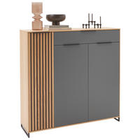 SCHUHSCHRANK  in 127/127/37 cm  - Eiche Bianco/Eichefarben, Design, Holz/Holzwerkstoff (127/127/37cm) - Dieter Knoll