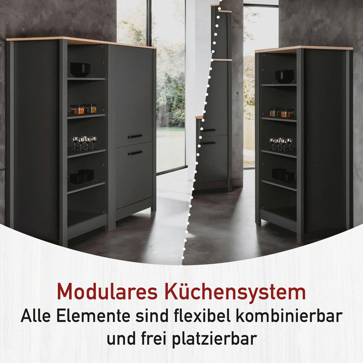 REGAL  60/167/60 cm Anthrazit  - Anthrazit, MODERN, Holzwerkstoff (60/167/60cm) - home24