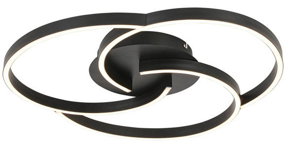 LED-DECKENLEUCHTE 50/7,5 cm  - Schwarz, Trend, Kunststoff/Metall (50/7,5cm) - Novel