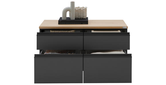 LOWBOARD  90/46/41 cm 4 Schublade(n) erweiterbar, Typenauswahl, Beimöbel erhältlich, umfangreiches Zubehör erhältlich, stehend, hängend  - Eichefarben/Anthrazit, Design, Holzwerkstoff/Kunststoff (90/46/41cm) - Dieter Knoll