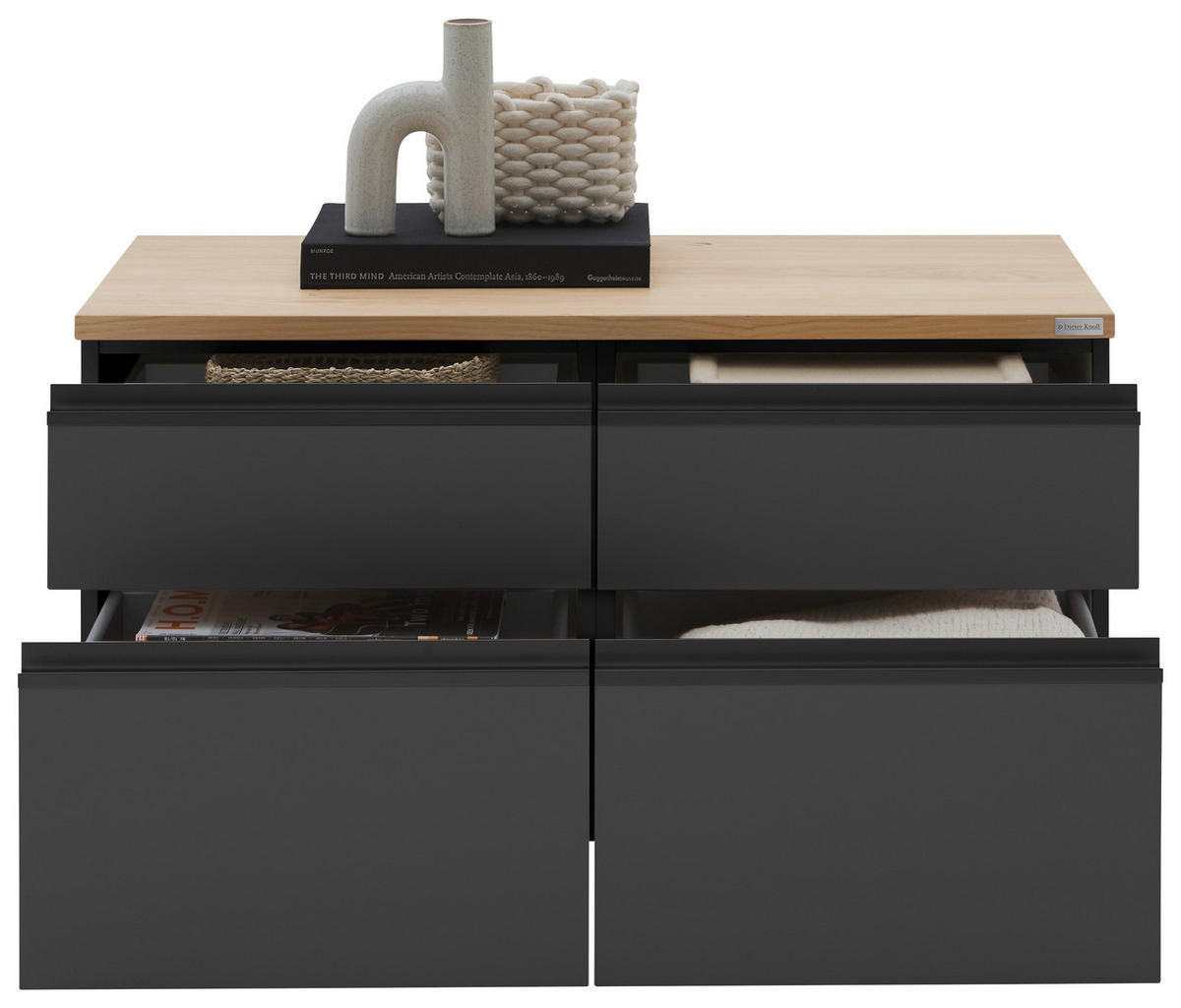 LOWBOARD  in 90/46/41 cm  - Eichefarben/Anthrazit, Design, Holzwerkstoff/Kunststoff (90/46/41cm) - Dieter Knoll