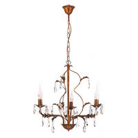 KRISTALL-HÄNGELEUCHTE 40/100 cm   - Bronzefarben, KONVENTIONELL, Glas/Metall (40/100cm)