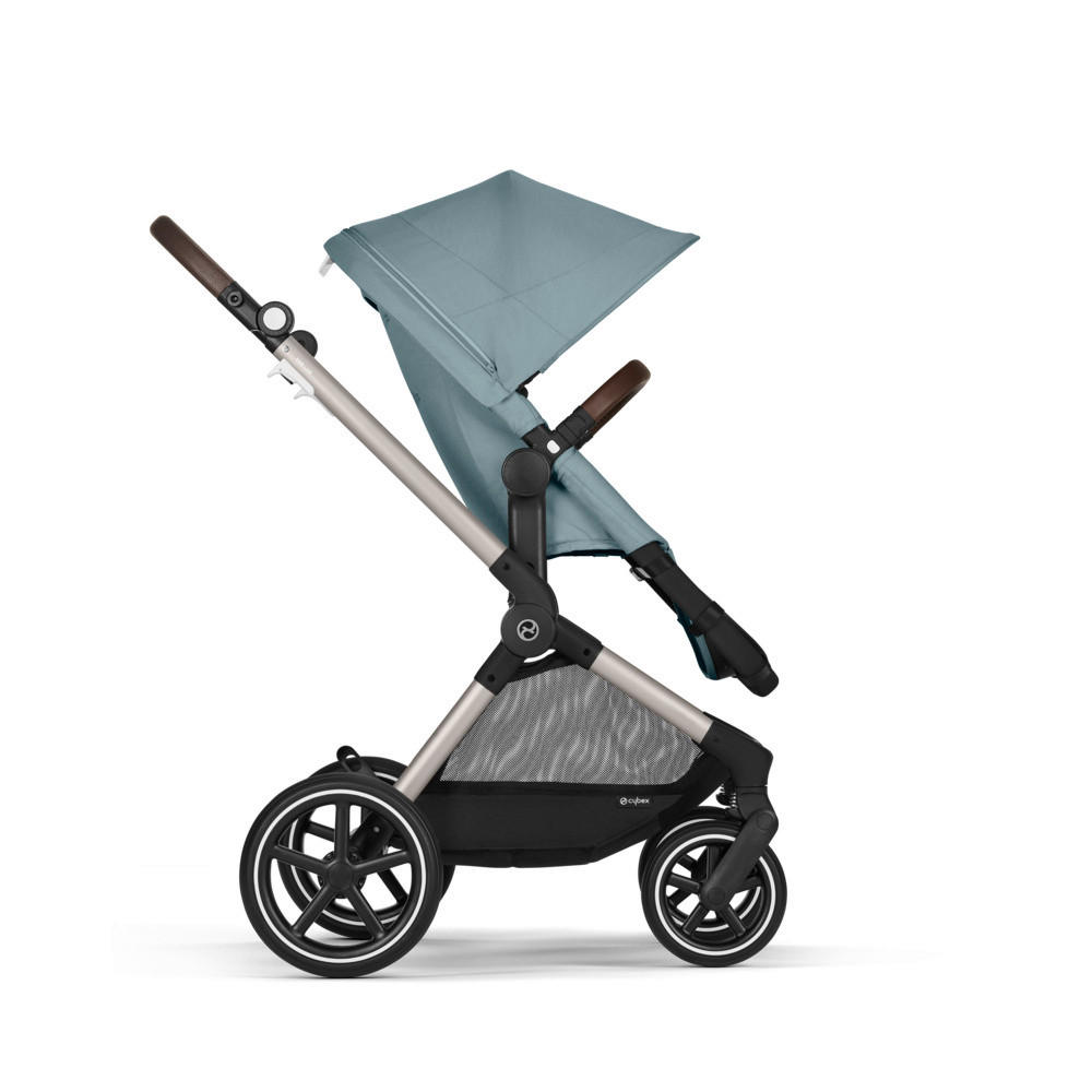 Thumbnail - cybex Gold Kombikinderwagen EOS SLV Lux, 61x116x85-95 cm, UV 50+, Griff in Lederoptik, Baby on Tour, Kinderwagen, Kombik...