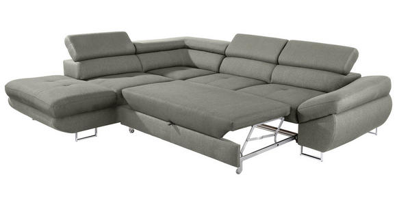 ECKSOFA Grau Webstoff  - Grau, Design, Textil/Metall (235/280cm) - Hom`in