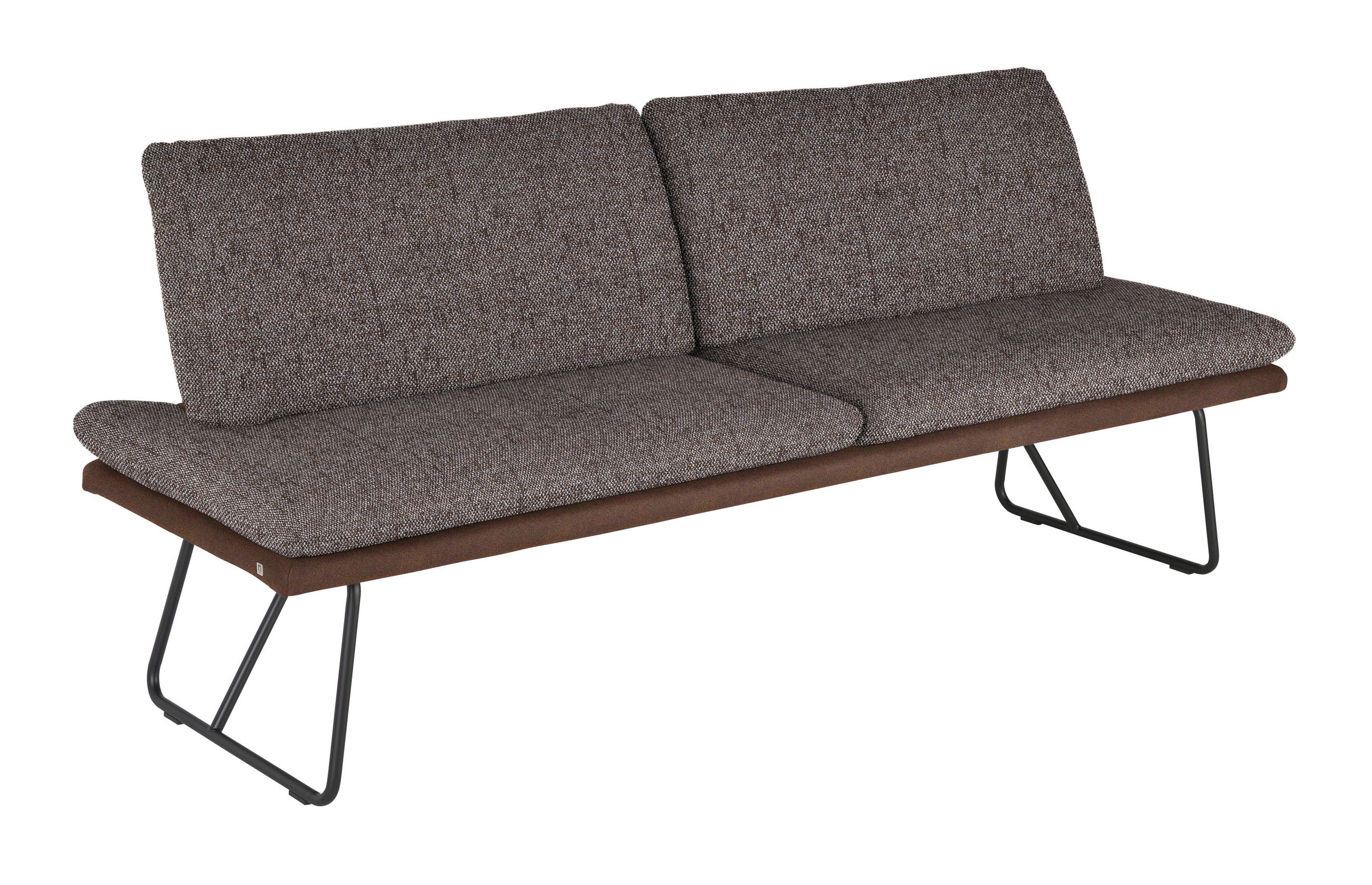 SITZBANK in Metall, Textil Braun  - Schwarz/Braun, Design, Textil/Metall (208/91/72cm) - Dieter Knoll