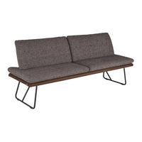 SITZBANK in Metall, Textil Braun  - Schwarz/Braun, Design, Textil/Metall (208/91/72cm) - Dieter Knoll