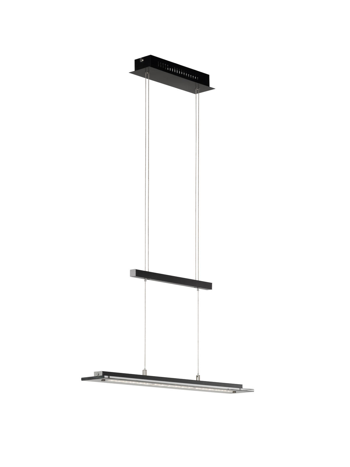 LED-HÄNGELEUCHTE 135/9/80-150 cm    - Chromfarben/Schwarz, Design, Glas/Metall (135/9/80-150cm) - Fischer & Honsel