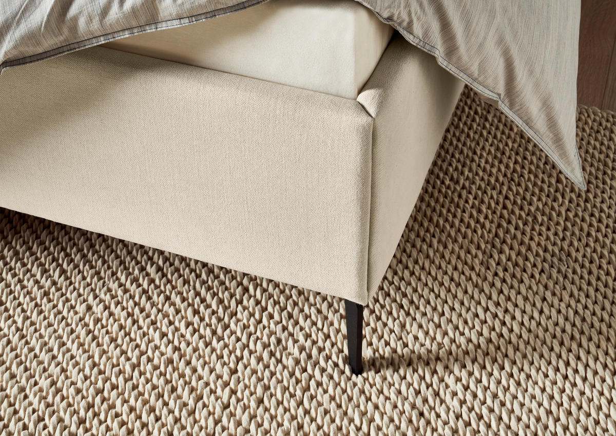 POLSTERBETT ELOS gepolstertes Kopfteil 160/200 cm  in Creme, Weiß  - Anthrazit/Creme, Design, Textil (160/200cm) - Musterring