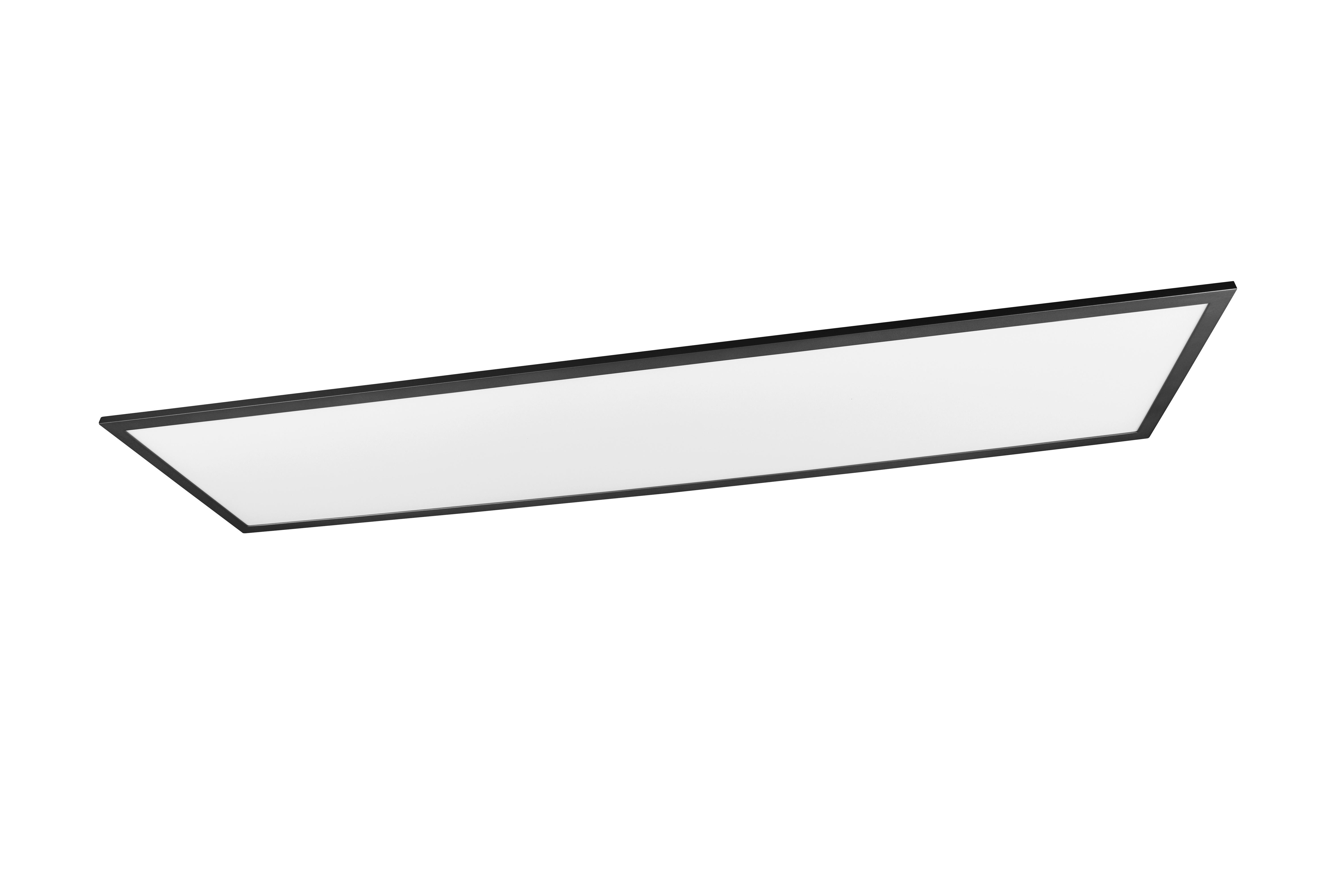 LED-DECKENLEUCHTE Gamma  - Schwarz, Design, Metall (119,5/29,5/5cm)