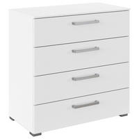 KOMMODE , 80/81/42 cm, 4 Schublade(n)  - Edelstahlfarben/Alufarben, Basics, Holzwerkstoff/Kunststoff (80/81/42cm) - Xora
