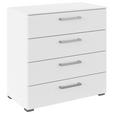KOMMODE , 80/81/42 cm, 4 Schublade(n)  - Edelstahlfarben/Alufarben, Basics, Holzwerkstoff/Kunststoff (80/81/42cm) - Xora