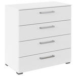 KOMMODE , 80/81/42 cm, 4 Schublade(n)  - Edelstahlfarben/Alufarben, Basics, Holzwerkstoff/Kunststoff (80/81/42cm) - Xora