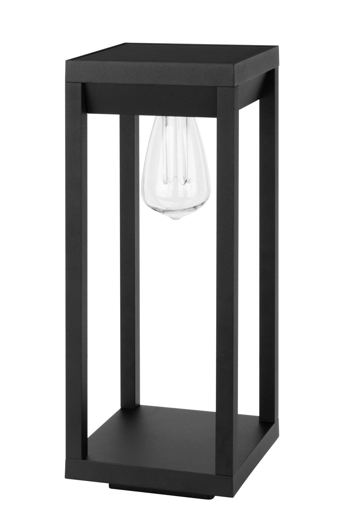 SOLÁRNÍ SVÍTIDLO, 15/15/40 cm - černá/průhledné, Basics, kov/plast (15/15/40cm) - Ambia Garden