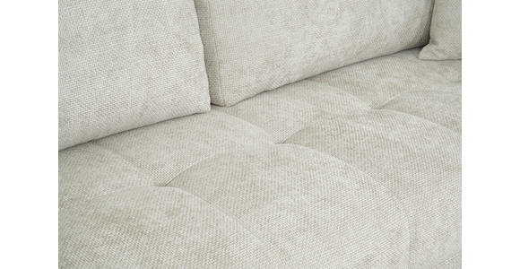 SCHLAFSOFA Struktur Creme  inkl. Zierkissen, Rückenkissen, Bettkasten, Schlaffunktion, Rücken echt  - Creme/Schwarz, KONVENTIONELL, Kunststoff/Textil (253/87/102cm) - Xora