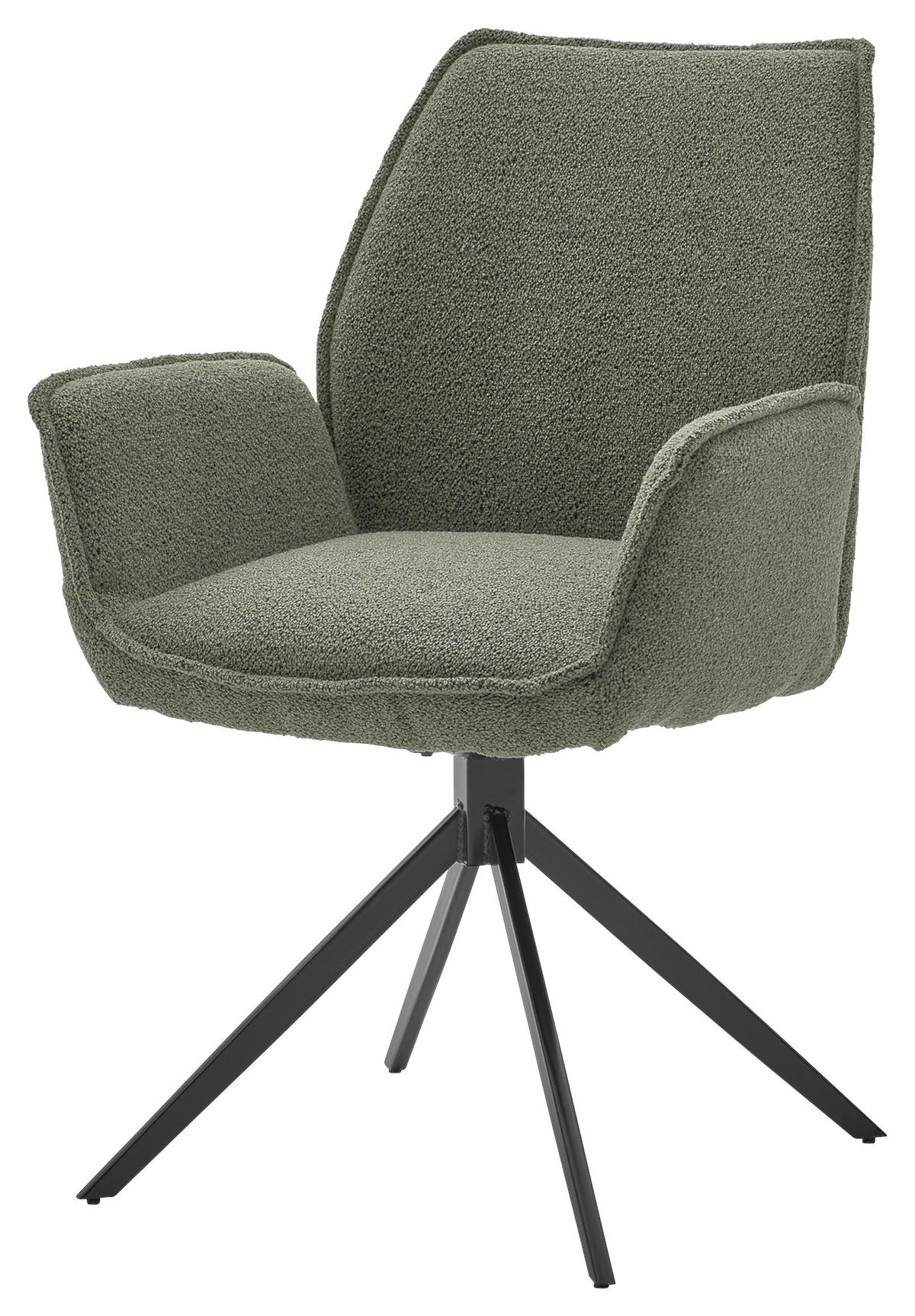 ARMLEHNSTUHL  in Bouclé  - Dunkelgrün/Schwarz, Design, Textil/Metall (63/91/65cm) - Musterring