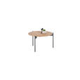 COUCHTISCH Eiche massiv rund Schwarz, Eichefarben 55/55/33 cm  - Eichefarben/Schwarz, KONVENTIONELL, Holz/Metall (55/55/33cm) - Linea Natura