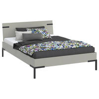 BETT 140/200 cm  in Hellgrau  - Hellgrau/Schwarz, Design, Holzwerkstoff/Metall (140/200cm) - Xora