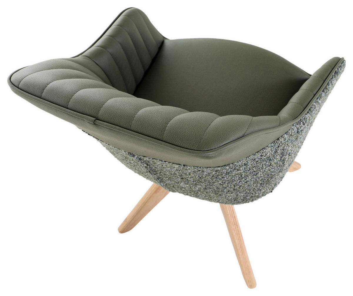 STOLIČKA S PODRÚČKAMI, ženilka, vzhľad kože, zelená, farba duba - zelená/farba duba, Konventionell, drevo/textil (60/83/65cm) - home24