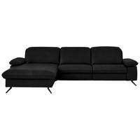 ECKSOFA  Echtleder Schwarz  - Schwarz, Design, Leder/Metall (169/307cm) - Beldomo Premium