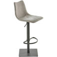 BARHOCKER Lederlook Grau Stahl Sitzfläche 360° drehbar  - Grau, Design, Textil/Metall (43/85 - 110/46cm) - Novel