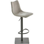 BARHOCKER Lederlook Grau Stahl Sitzfläche 360° drehbar  - Grau, Design, Textil/Metall (43/85 - 110/46cm) - Novel