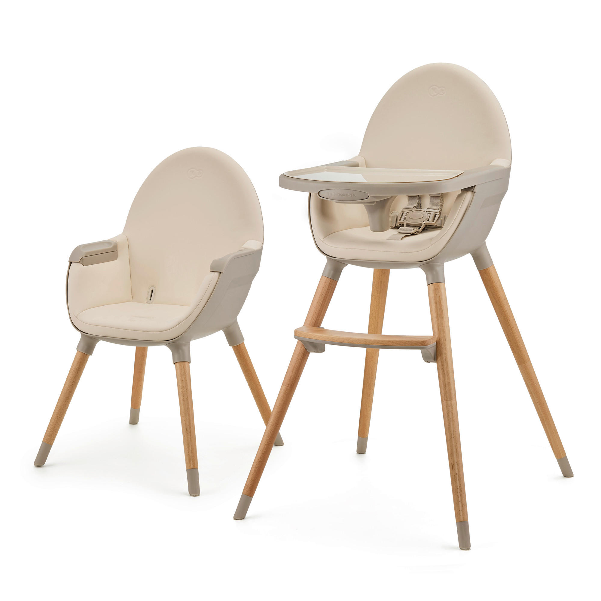 HOCHSTUHL Fini 2  - Beige, Basics, Leder/Holz (55/96/58.5cm) - Kinderkraft