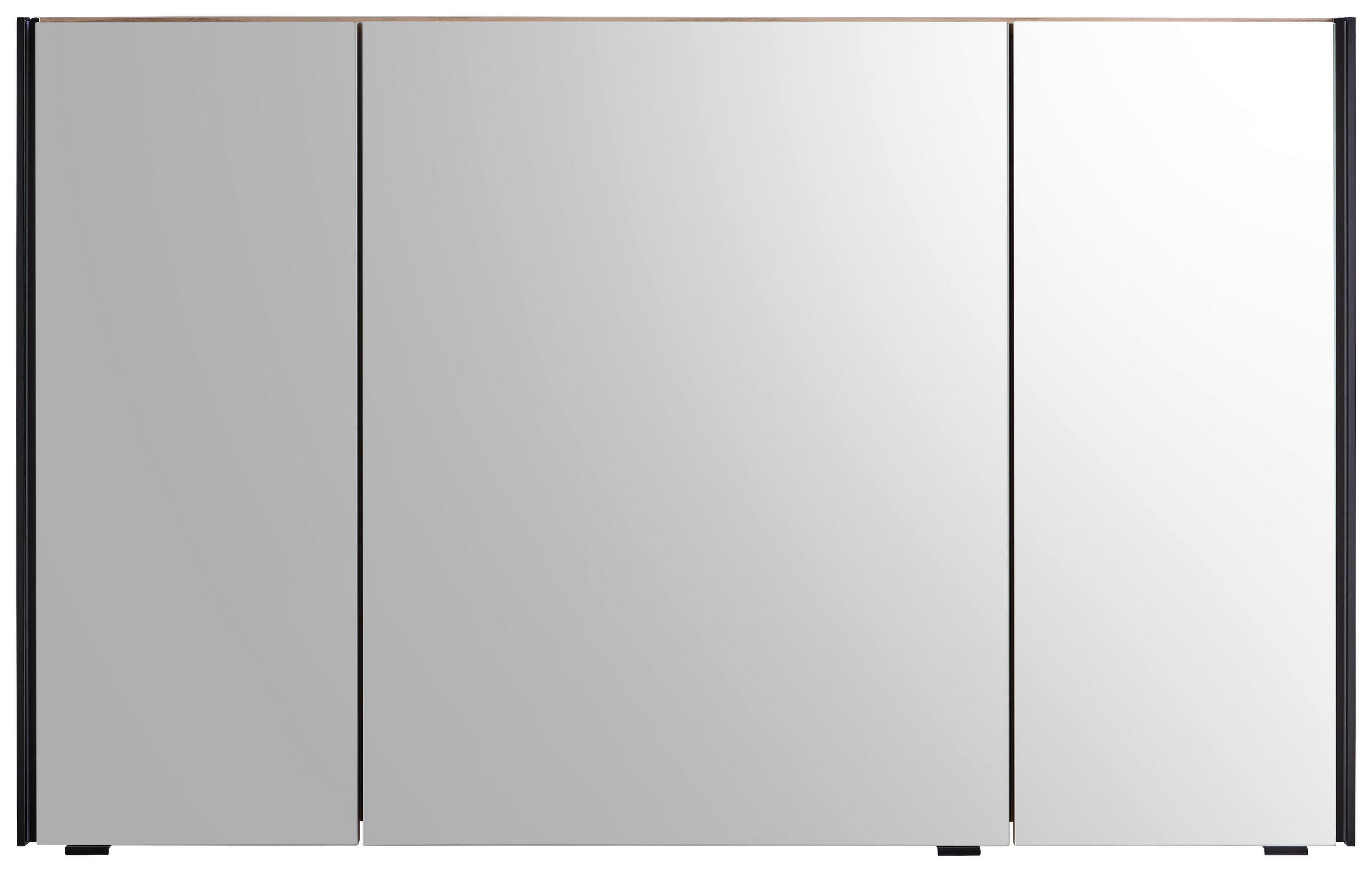 SPIEGELSCHRANK 123,2/70,3/17 cm  - Lavagrau/Schwarz, Design, Glas/Holzwerkstoff (123,2/70,3/17cm) - Sadena