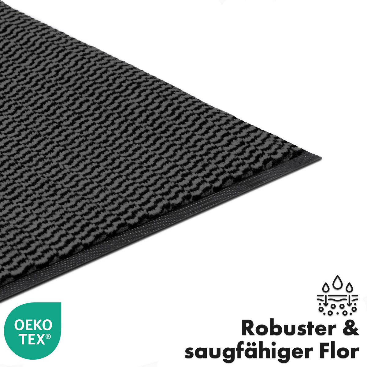 SCHMUTZFANGMATTE - Anthrazit, Basics, Kunststoff/Textil (80/120cm) - Floordirekt