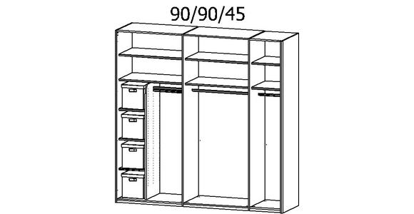 SCHWEBETÜRENSCHRANK 226/223/68 cm 2-türig Seidengrau  - Seidengrau, Design, Glas/Holzwerkstoff (226/223/68cm) - Xora