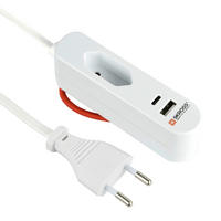 STECKDOSENLEISTE - Weiss, Basics, Textil (2,1/3,3/11cm) - Eglo