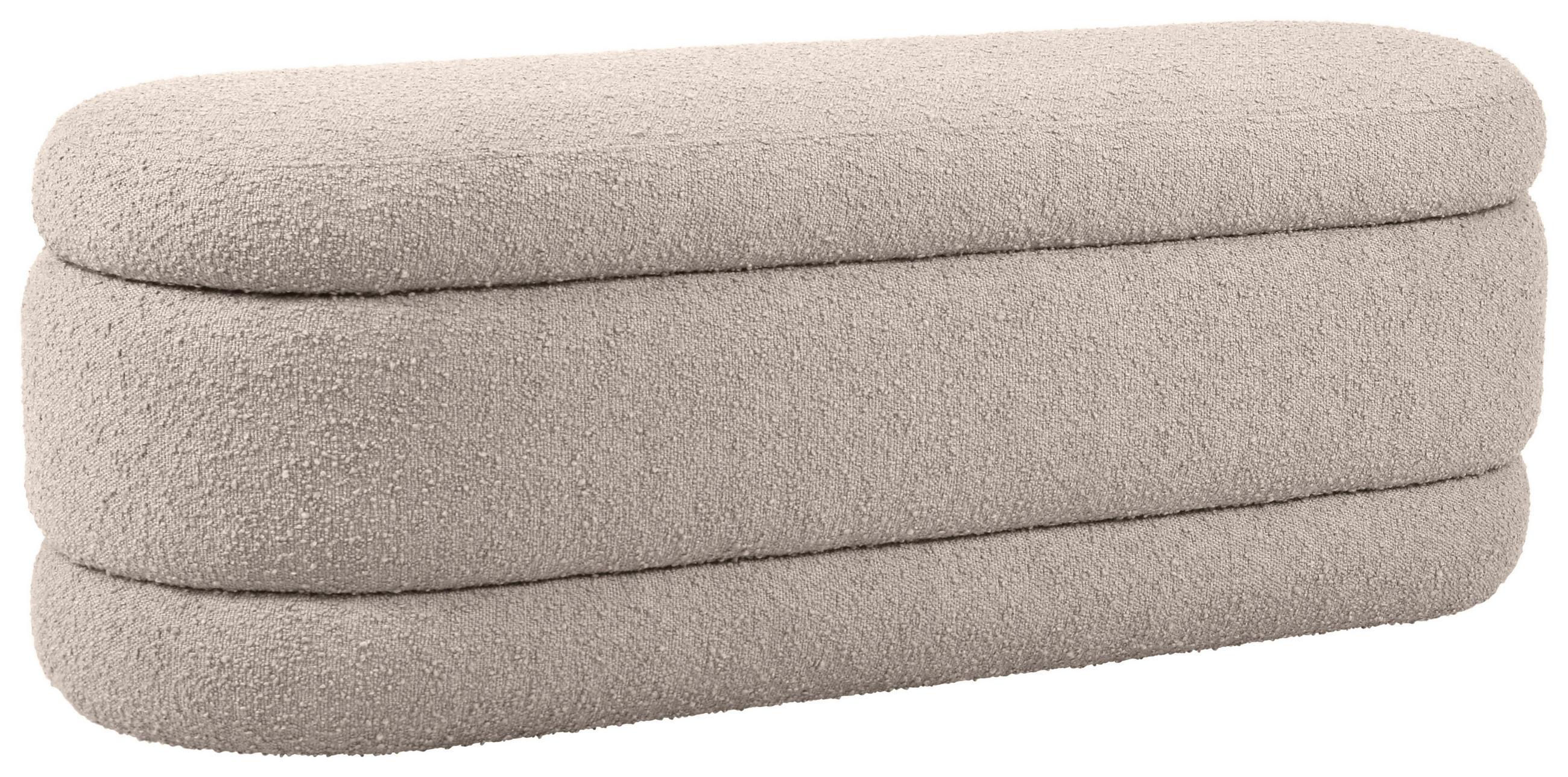 HOCKERBANK 130/48,5/47 cm Bouclé Creme Kiefer Sperrholz  - Creme, Trend, Holz/Textil (130/48,5/47cm) - Xora