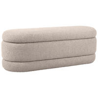 HOCKERBANK 130/48,5/47 cm Bouclé Creme Kiefer Sperrholz  - Creme, Trend, Holz/Textil (130/48,5/47cm) - Xora