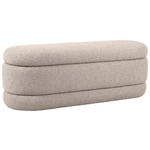 HOCKERBANK 130/48,5/47 cm Bouclé Creme Kiefer Sperrholz  - Creme, Trend, Holz/Textil (130/48,5/47cm) - Xora