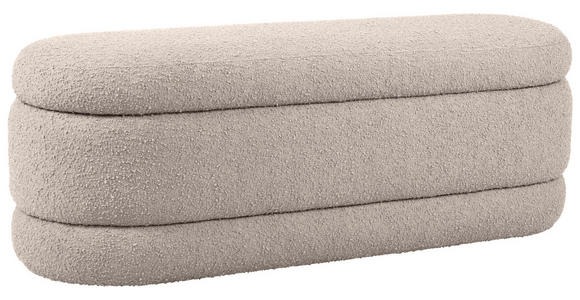 HOCKERBANK 130/48,5/47 cm Bouclé Creme Kiefer Sperrholz  - Creme, Trend, Holz/Textil (130/48,5/47cm) - Xora