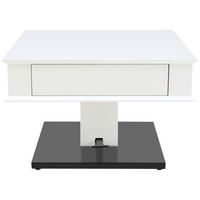 KONFERENČNÍ STOLEK, černá, bílá, kov, kompozitní dřevo, 70/70/46,5-66 cm - bílá/černá, Design, kov/kompozitní dřevo (70/70/46,5-66cm) - Carryhome