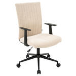 DREHSTUHL Cord Creme, Schwarz  - Creme/Schwarz, KONVENTIONELL, Kunststoff/Textil (59/93-101/62cm) - Carryhome