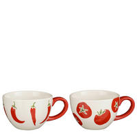 POHÁR  - piros, Basics, kerámia (14.5/10.5/7.5cm)