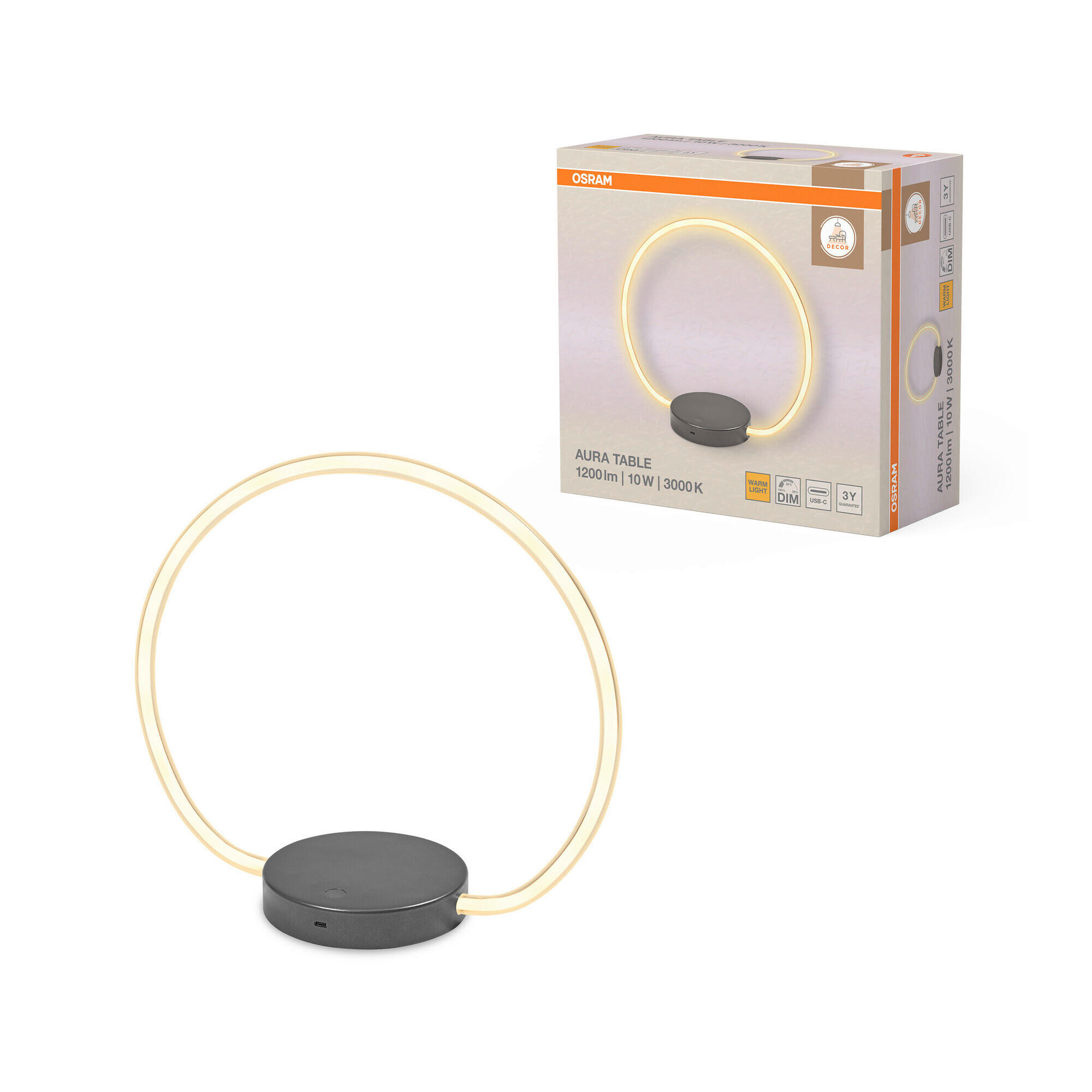 Thumbnail - Osram Led-Tischleuchte, Dunkelgrau, Kunststoff, 15x34.9x36.7 cm, Lampen & Leuchten, Innenbeleuchtung, Tischlampen