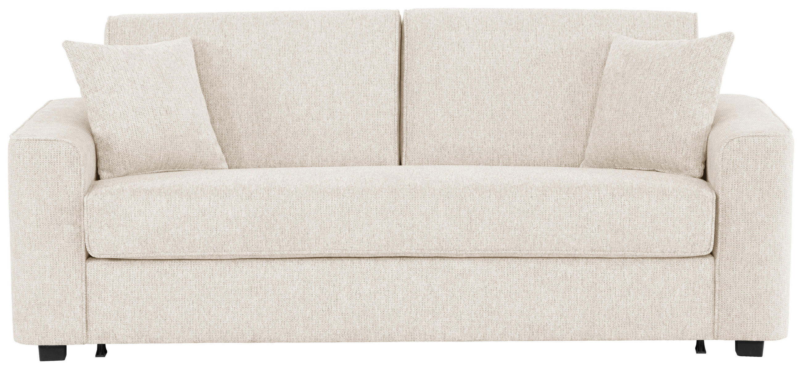 SCHLAFSOFA  in Webstoff Creme  - Creme/Schwarz, Design, Kunststoff/Textil (205/83/100cm) - Xora