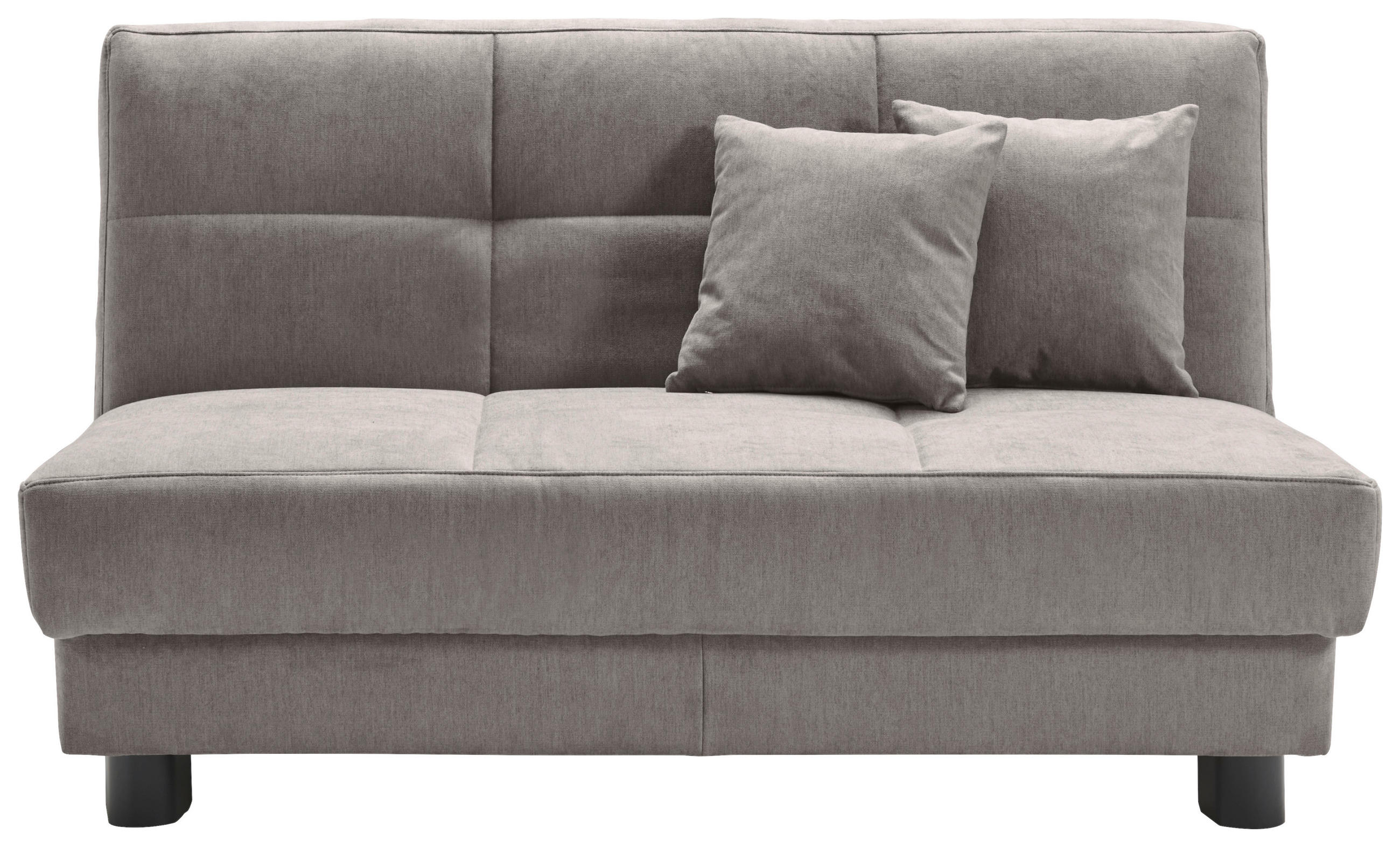 SCHLAFSOFA Mikrovelours Greige  - Greige/Schwarz, KONVENTIONELL, Textil/Metall (145/85/100cm) - Carryhome