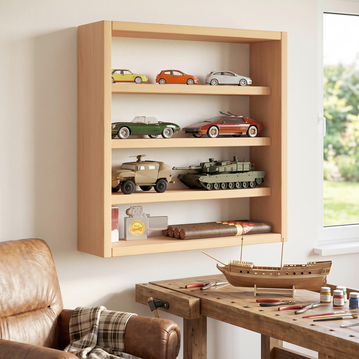 WANDREGAL  - Buchefarben, Design, Holzwerkstoff (40/40/10cm) - MID.YOU