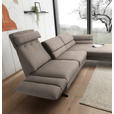 ECKSOFA  in Flachgewebe Taupe  279-327/176-217 cm  - Taupe/Schwarz, Design, Textil/Metall (279-327/176-217cm) - Dieter Knoll