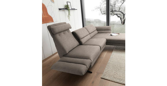 ECKSOFA  in Flachgewebe Taupe  279-327/176-217 cm  - Taupe/Schwarz, Design, Textil/Metall (279-327/176-217cm) - Dieter Knoll
