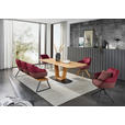 SITZBANK 210/87/67 cm  in Rot, Hellrot, Beige  - Hellrot/Beige, Design, Leder/Holz (210/87/67cm) - Ambiente