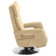 RELAXSESSEL in Leder Beige  - Edelstahlfarben/Beige, Design, Leder/Metall (78/112/85cm) - Cantus