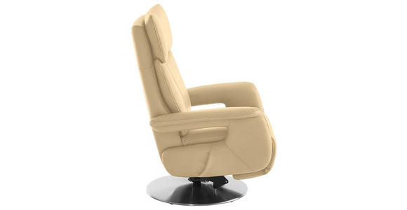 RELAXSESSEL in Leder Beige - Edelstahlfarben/Beige, Design, Leder/Metall (78/112/85cm) - Cantus